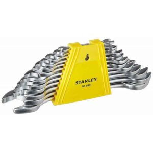Stanley 12 Pcs CRV Steel Double Ended Open Jaw Spanner Set, 70-380E